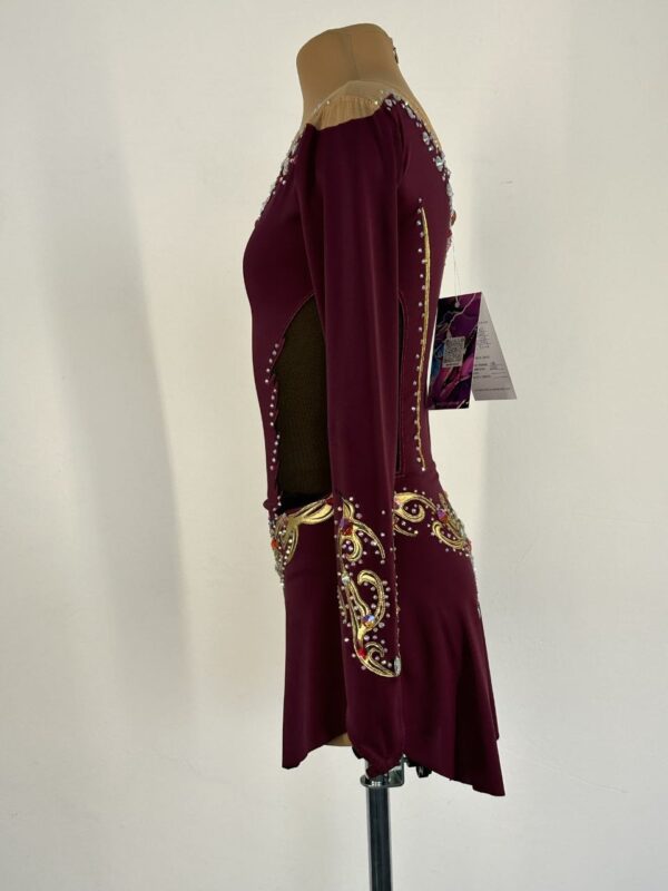burgundy figure skating dress ISU Figure Skating