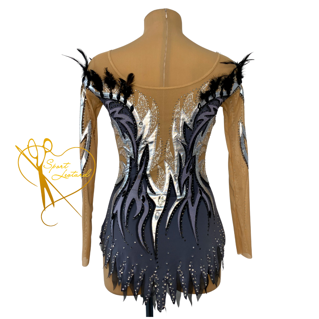 New Rhythmic gymnastics leotard / Leotard for Rhythmic gymnastics/ In stock / RG leotard gymnastics / 新体操レオタード/ черний леотард / купальник черного цвета