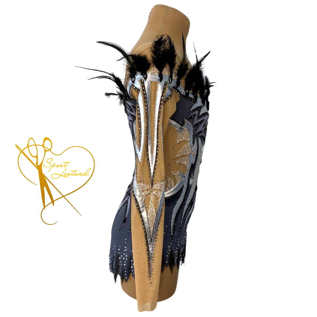 New Rhythmic gymnastics leotard / Leotard for Rhythmic gymnastics/ In stock / RG leotard gymnastics / 新体操レオタード/ черний леотард / купальник черного цвета