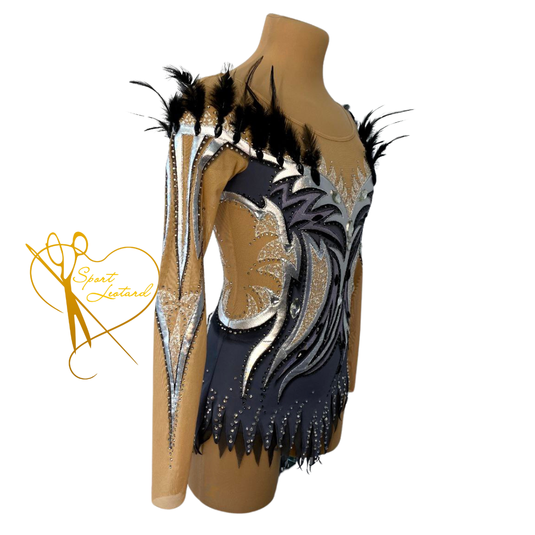 New Rhythmic gymnastics leotard / Leotard for Rhythmic gymnastics/ In stock / RG leotard gymnastics / 新体操レオタード/ черний леотард / купальник черного цвета